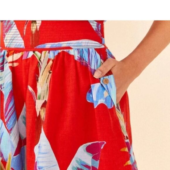 NWT Farm Rio Sweet Jungle Red Shorts Ananas Red Small - Picture 4 of 9